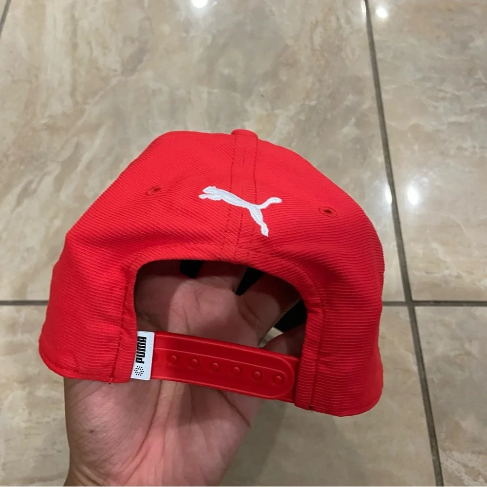 Mercedes Benz Puma Hat Cap Red Embroidered Logo Golf Racing Luxury - Picture 3 of 4